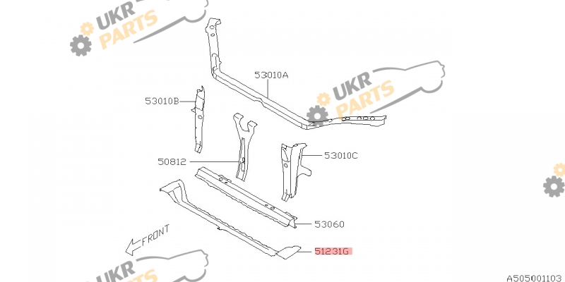 Усилитель бампера SUBARU 51231AG0009P