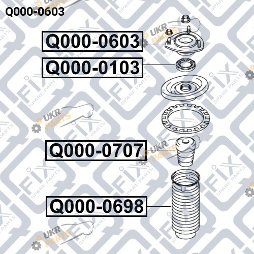 Подвеска, амортизатор Q-FIX Q000-0603 Подвеска, амортизатор Q-FIX Q000-0603