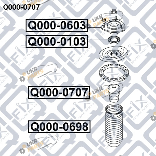 Комплект пыльника и отбойника Q-FIX Q000-0707 Комплект пыльника и отбойника Q-FIX Q000-0707