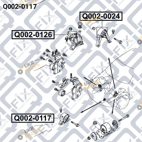 Подушка двигателя Q-FIX Q002-0117