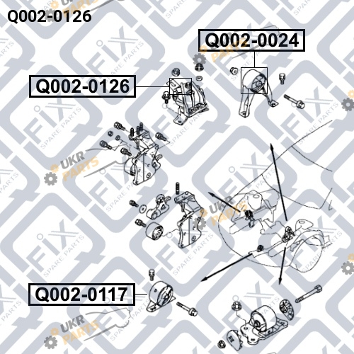 Подушка двигателя Q-FIX Q002-0126