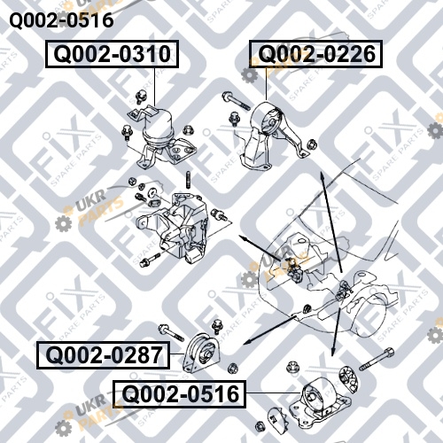 Подушка двигателя Q-FIX Q002-0516