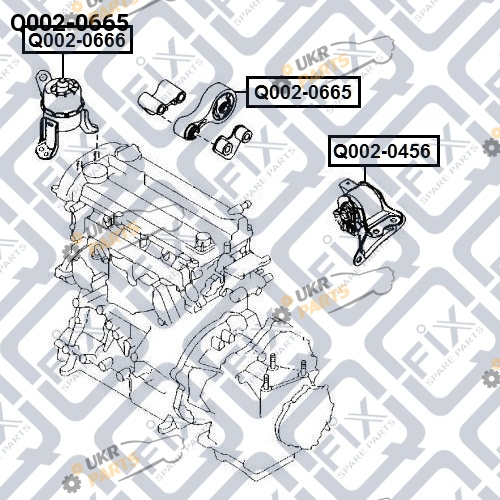 Подушка двигателя Q-FIX Q002-0665
