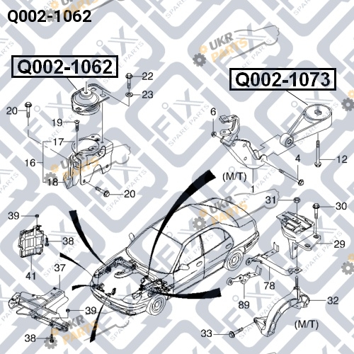 Подушка двигателя Q-FIX Q002-1062 Подушка двигателя Q-FIX Q002-1062