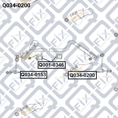 Стойка стабилизатора Q-FIX Q034-0200 Стойка стабилизатора Q-FIX Q034-0200