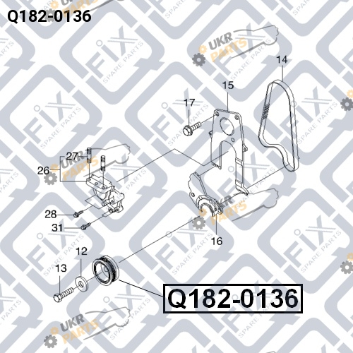 Шкив коленвала Q-FIX Q182-0136 Шкив коленвала Q-FIX Q182-0136