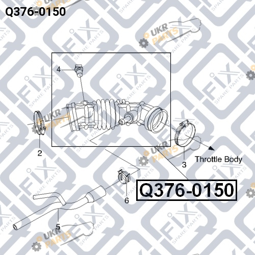 Патрубок наддува Q-FIX Q376-0150 Патрубок наддува Q-FIX Q376-0150