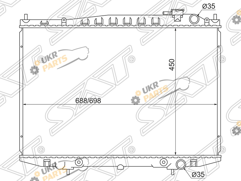 Радиатор охлаждения двигателя sat NS000D22