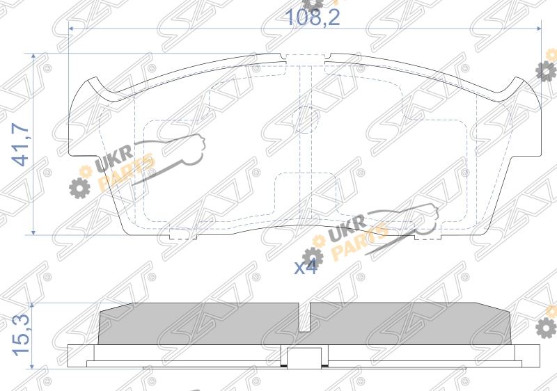 Тормозные колодки sat ST-55810-72J10