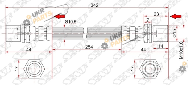 Тормозной шланг sat ST-90947-02470