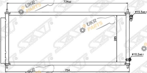 Радиатор кондиционера SAT ST-HD75-394-C0