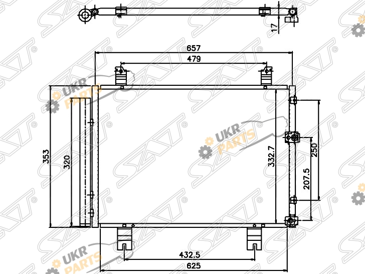 Радиатор кондиционера SAT ST-LX21-394-0