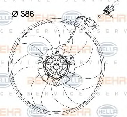 Вентилятор охлаждения двигателя BEHR/HELLA 8EW 351 034-431