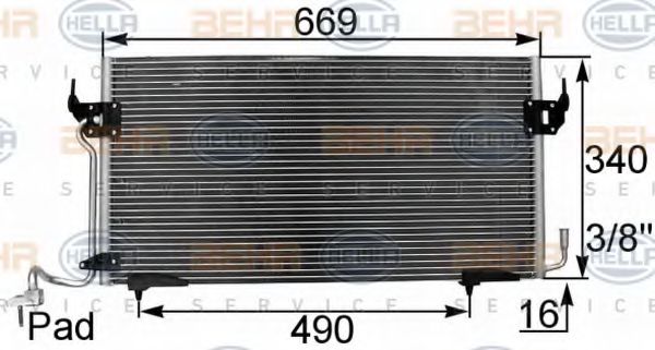 Радиатор кондиционера BEHR/HELLA 8FC 351 037-151