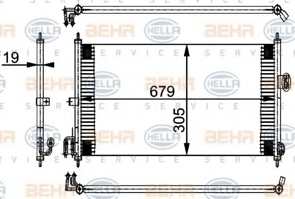 Радиатор кондиционера BEHR/HELLA 8FC 351 038-581