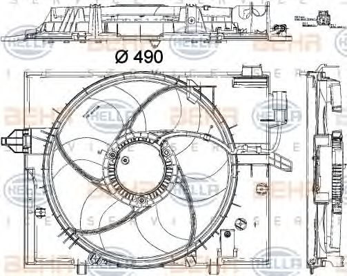 Вентилятор охлаждения двигателя BEHR/HELLA 8EW 351 040-431