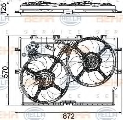 Вентилятор охлаждения двигателя BEHR/HELLA 8EW 351 040-631