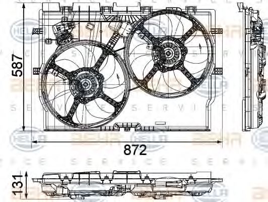 Вентилятор охлаждения двигателя BEHR/HELLA 8EW 351 041-451