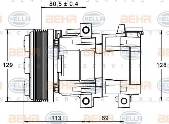 Компрессор кондиционера BEHR/HELLA 8FK 351 113-391