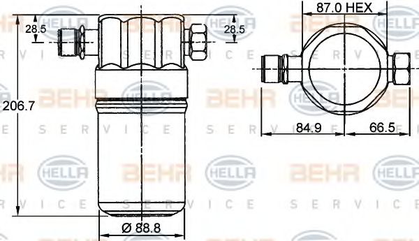 Осушитель кондиционера BEHR/HELLA 8FT 351 192-041