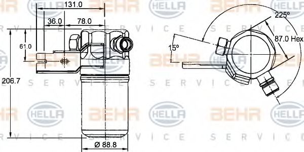 Осушитель кондиционера BEHR/HELLA 8FT 351 192-391