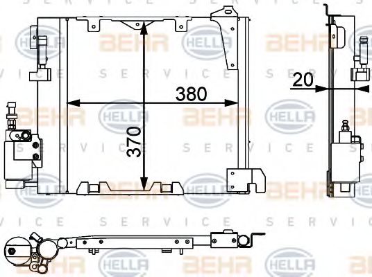 Радиатор кондиционера BEHR/HELLA 8FC 351 301-371