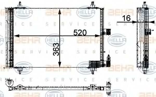 Радиатор кондиционера BEHR/HELLA 8FC 351 301-381