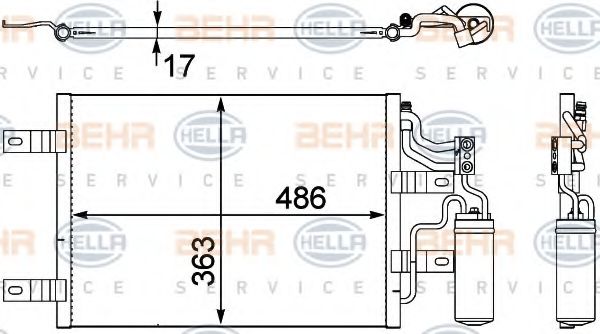 Радиатор кондиционера BEHR/HELLA 8FC 351 302-551