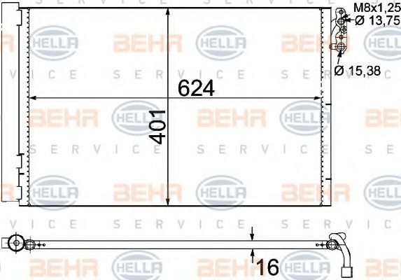 Радиатор кондиционера BEHR/HELLA 8FC 351 302-611