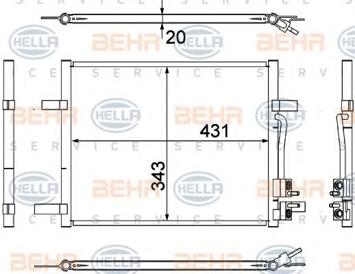 Радиатор кондиционера behrhella 8FC 351 304-791