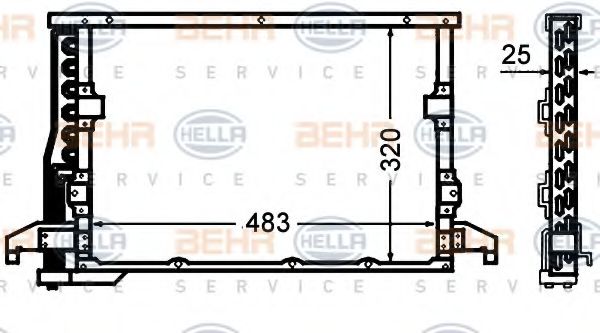 Радиатор кондиционера behrhella 8FC 351 305-071