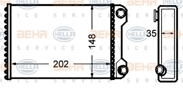Радиатор печки BEHR/HELLA 8FH 351 308-241