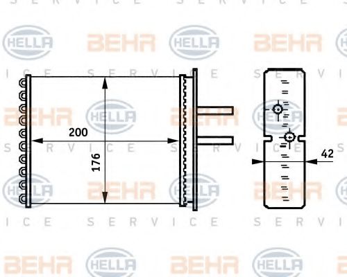 Радиатор печки BEHR/HELLA 8FH 351 313-381