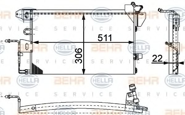 Радиатор кондиционера behrhella 8FC 351 317-311