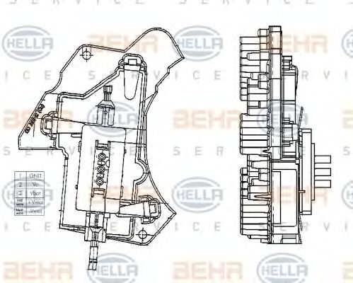 Регулятор, вентилятор салона BEHR/HELLA 5HL 351 321-011