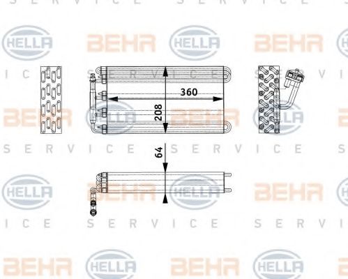 Испаритель кондиционера behrhella 8FV 351 330-131