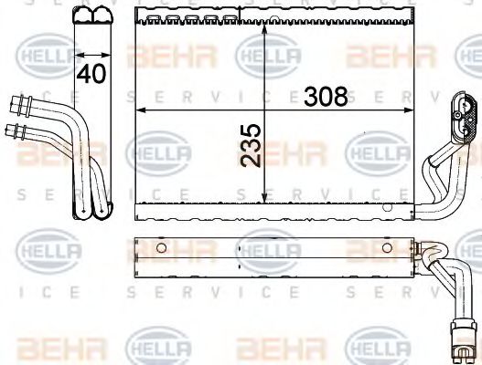 Испаритель кондиционера BEHR/HELLA 8FV 351 330-691