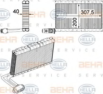 Испаритель кондиционера BEHR/HELLA 8FV 351 331-191