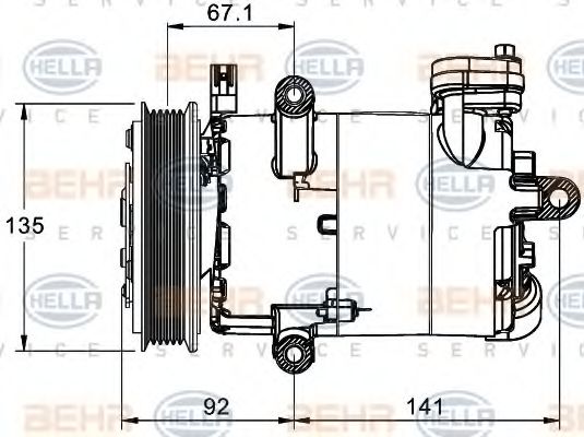 Компрессор кондиционера BEHR/HELLA 8FK 351 334-021