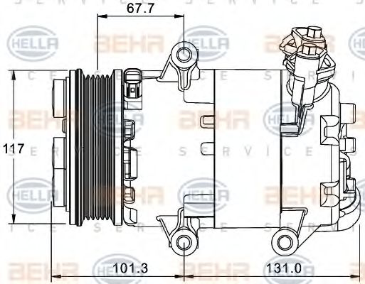Компрессор кондиционера BEHR/HELLA 8FK 351 334-041