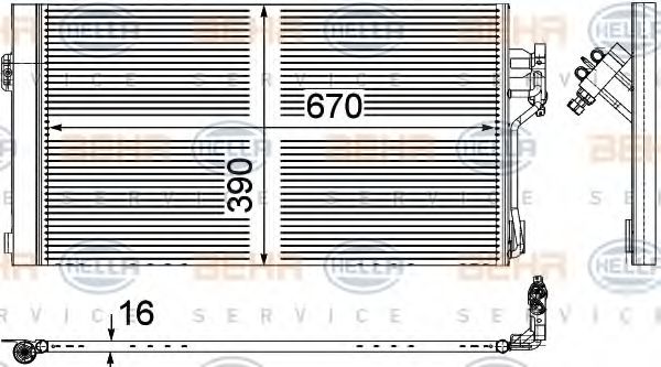 Радиатор кондиционера BEHR/HELLA 8FC 351 343-004