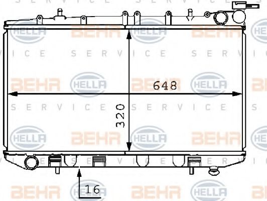 Радиатор охлаждения двигателя BEHR/HELLA 8MK 376 704-701