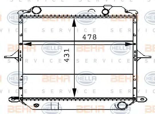 Радиатор охлаждения двигателя behrhella 8MK 376 706-551