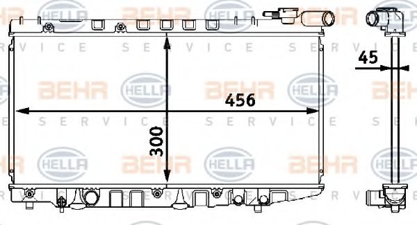 Радиатор охлаждения двигателя BEHR/HELLA 8MK 376 708-351