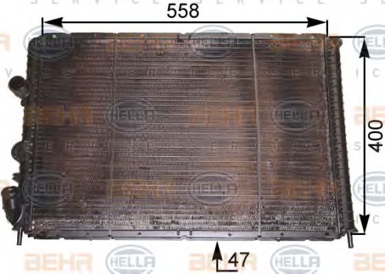 Радиатор охлаждения двигателя BEHR/HELLA 8MK 376 710-211
