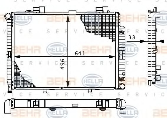 Радиатор охлаждения двигателя BEHR/HELLA 8MK 376 710-234
