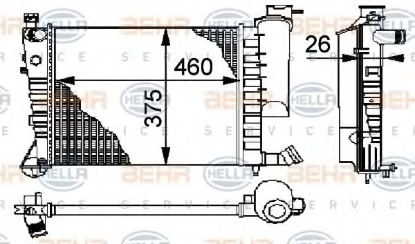 Радиатор охлаждения двигателя BEHR/HELLA 8MK 376 710-254
