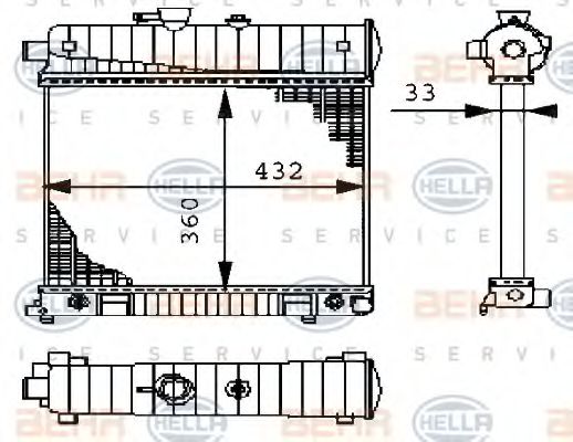 Радиатор охлаждения двигателя BEHR/HELLA 8MK 376 710-274