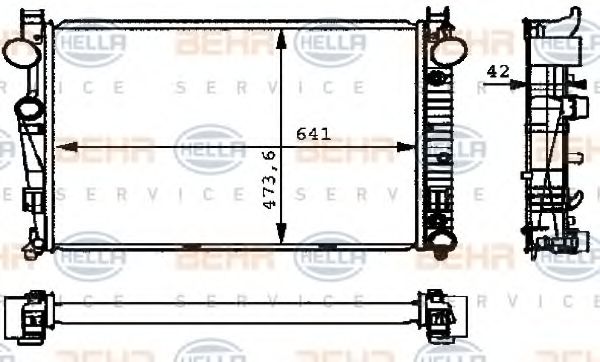 Радиатор охлаждения двигателя BEHR/HELLA 8MK 376 710-294
