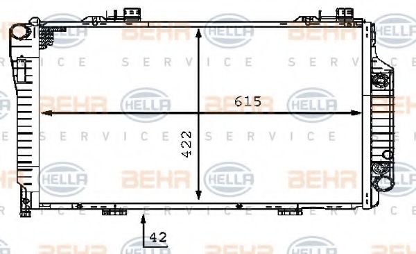 Радиатор охлаждения двигателя BEHR/HELLA 8MK 376 710-364